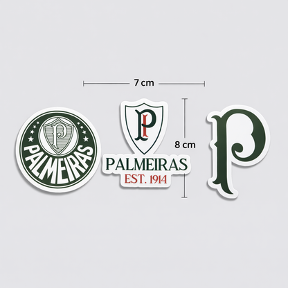 Palmeiras Sticker – Pack 3 Stickers Vinyl Decal for Car Window