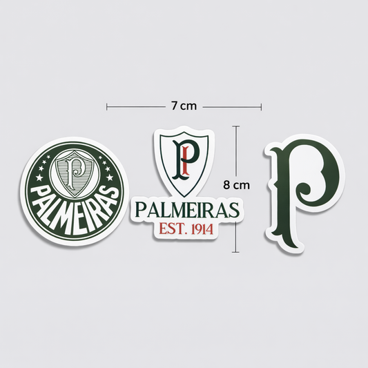 Palmeiras Sticker – Pack 3 Stickers Vinyl Decal for Car Window
