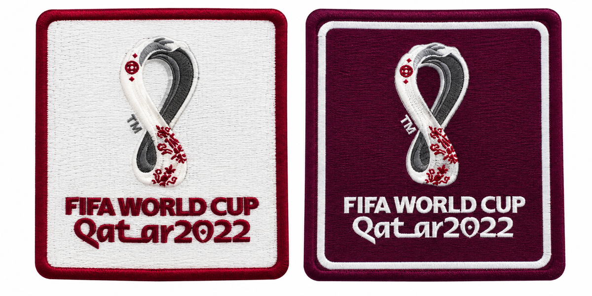 FIFA World Cup 2022 dark RED/ white RED Patches (2 pcs · Right + Left Sleeve)