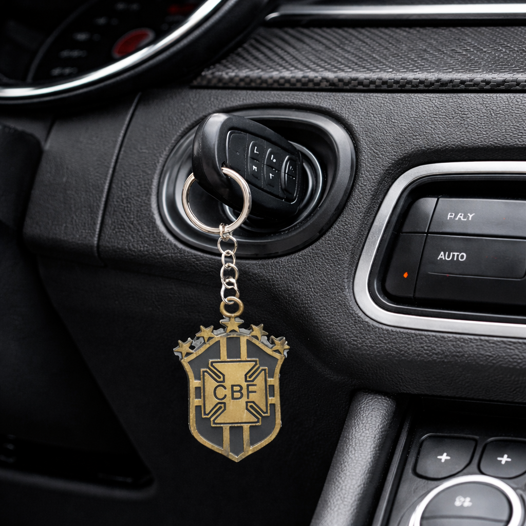 Metal Brazil CBF Keychain – 4cm x 3cm