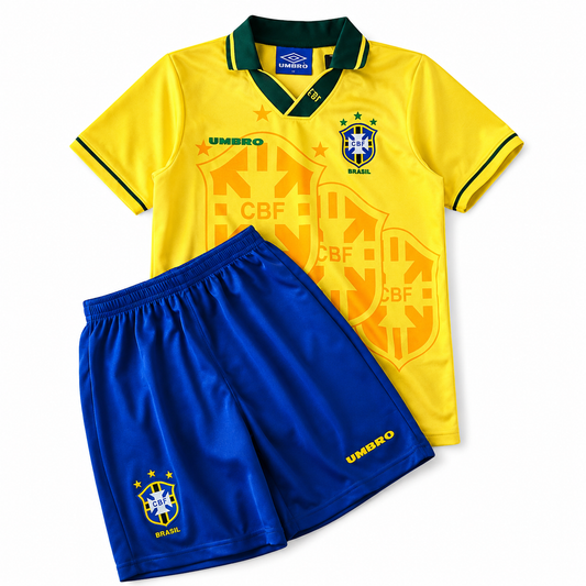 Brazil Retro Home 1994 Soccer - Kit Kids