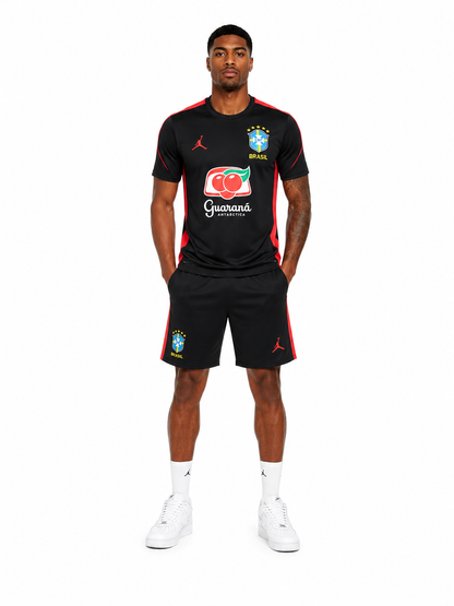 Brazil Short Training Suit Jordan Black - Red 2026 - FIFA World Cup