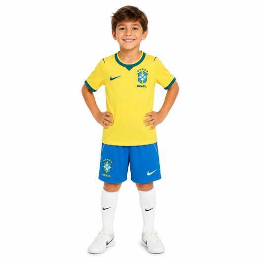 Brazil 2026 Home Jersey Soccer Kids Kit - World Cup 2026
