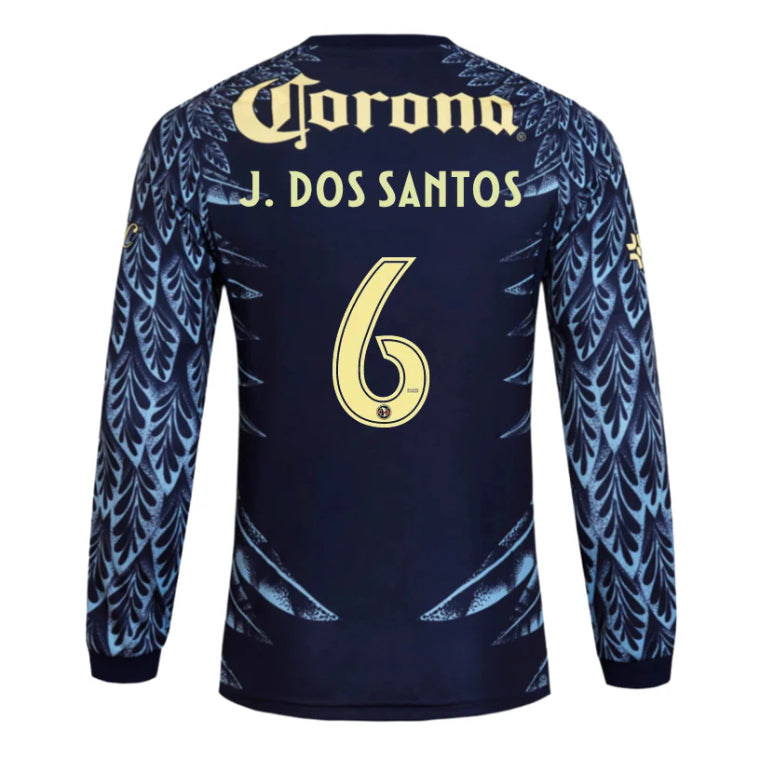 Club América Away J. DOS SANTOS 6 Long Sleeve Jersey 25-26