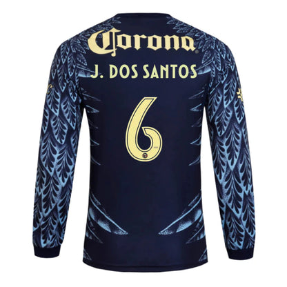 Club América Away J. DOS SANTOS 6 Long Sleeve Jersey 25-26