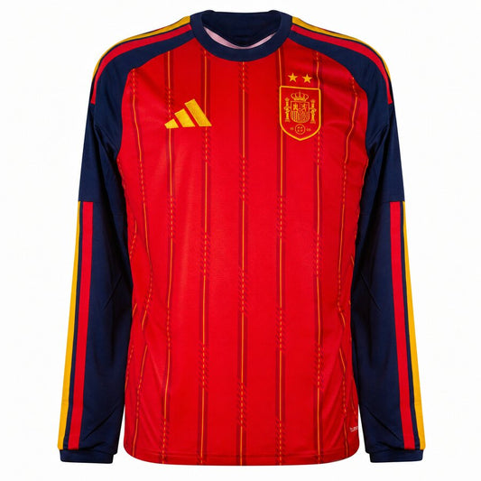 Spain Home 2 Stars Long Sleeve Jersey 26-27