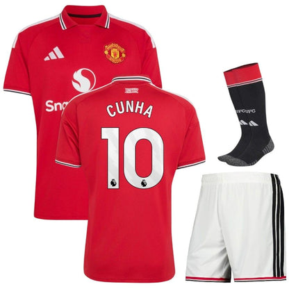 Manchester United Home Kids Kit 26/27 - CUNHA #10