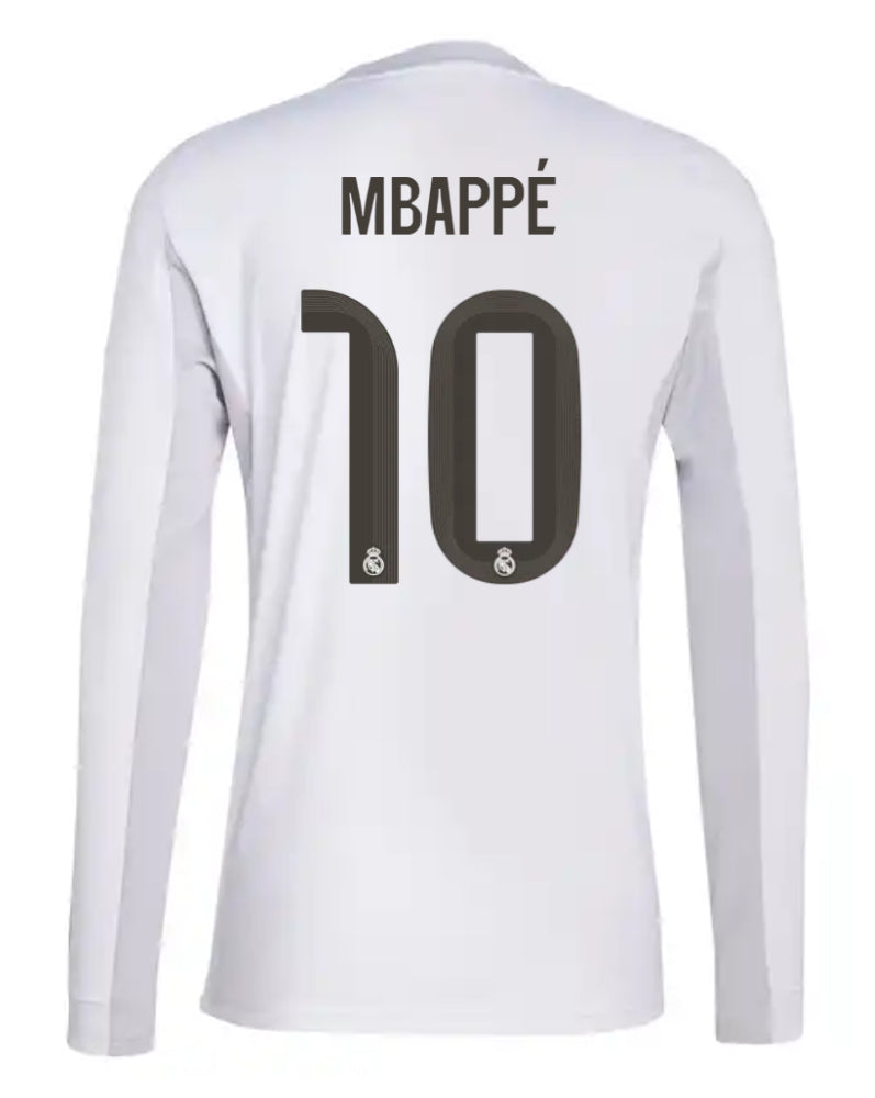 Real Madrid Home Mbappé 10 Long Sleeve Jersey 25-26