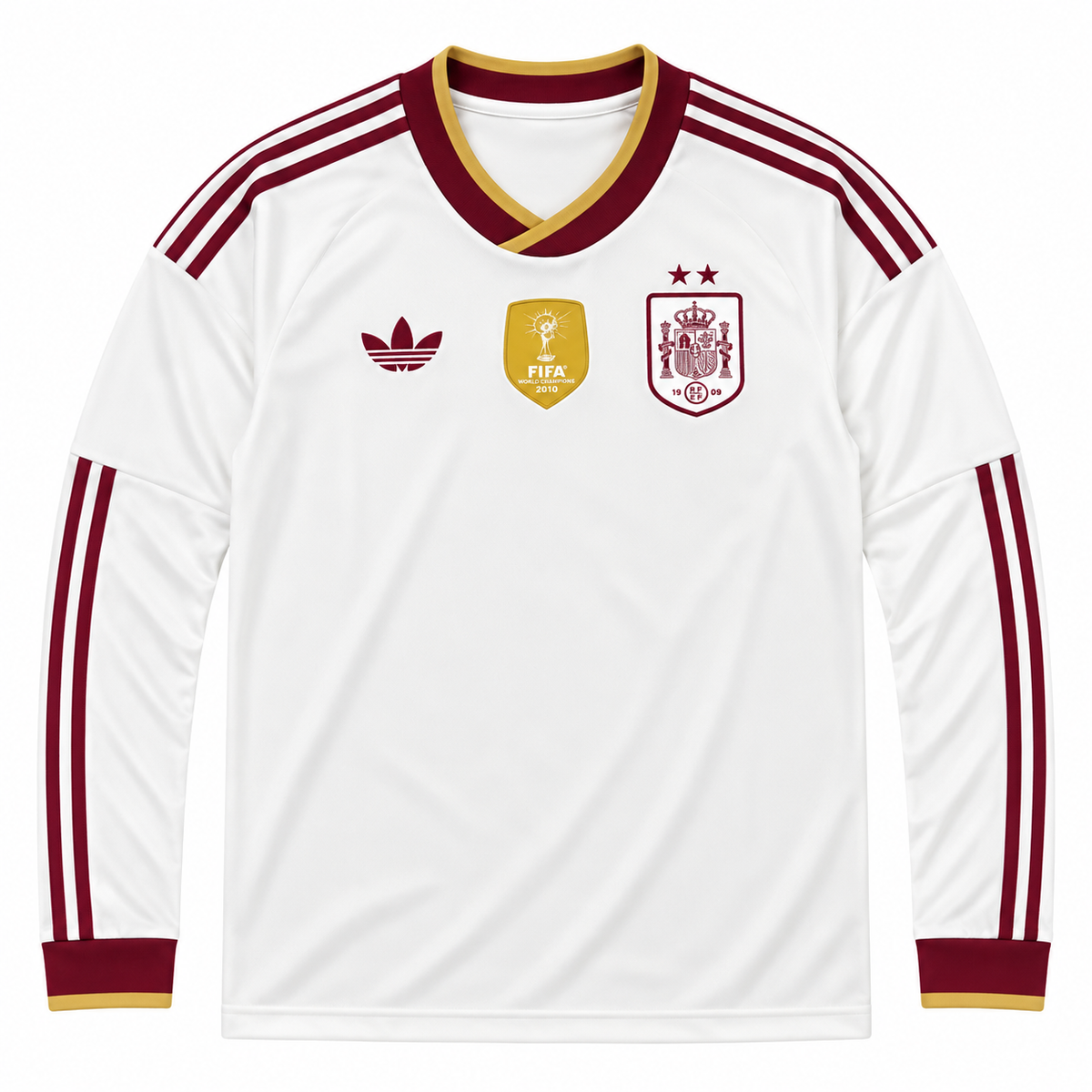 Spain Away Jersey Long Sleeve 2 Stars Champions 26-27