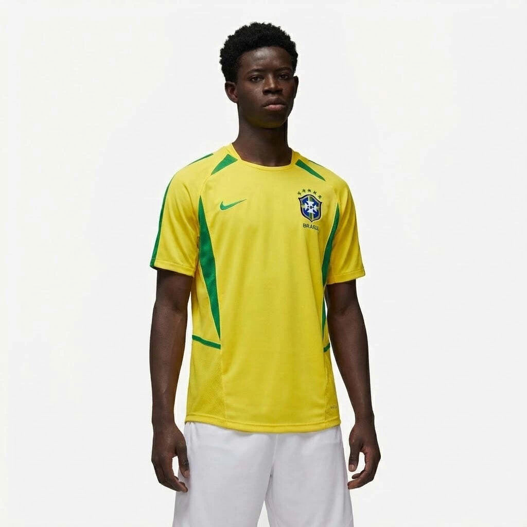 Brazil Home 2002 Jersey Soccer - Retro Version