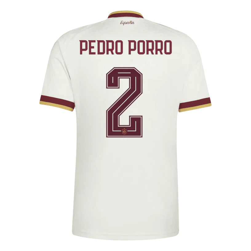 Spain 2026 Away Jersey Soccer Player Pedro Porro #2 - World Cup 2026