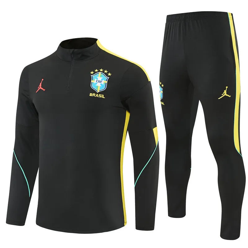 Brazil x Jordan Training Suit Black - Yellow 2026 - FIFA World Cup