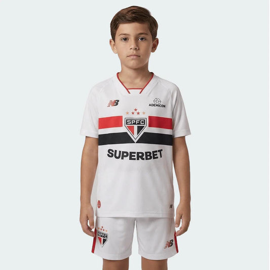 São Paulo 2026 Home Jersey Soccer - Kids Kit