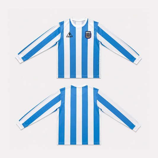 Argentina Home Retro Long Sleeve Jersey 1986