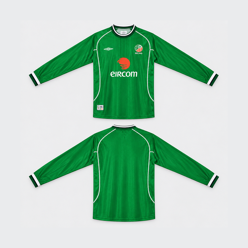 Ireland Home Retro Long Sleeve Jersey 2002