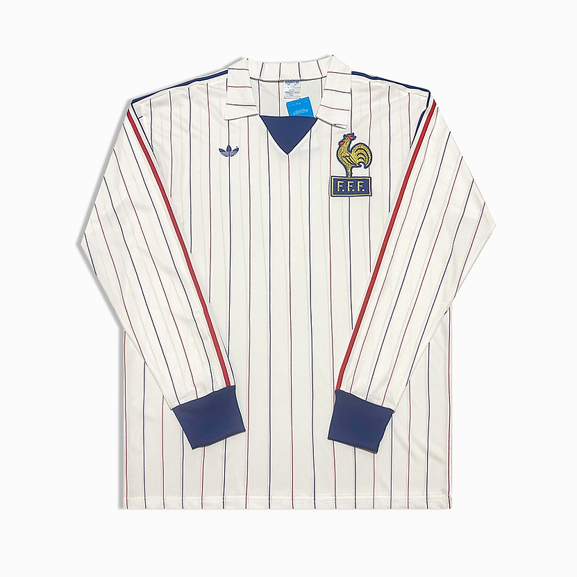 France Away Long Sleeve Retro Jersey 1980-84
