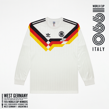 Germany Home Long Sleeve Retro Jersey 1990