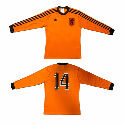 Netherlands Home Retro Long Sleeve Jersey 1978-1980