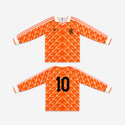 Netherlands Home Retro Long Sleeve Jersey 1988