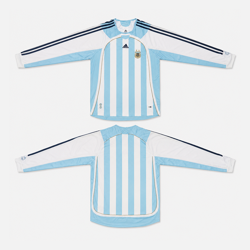 Argentina Home Retro Long Sleeve Jersey 2006