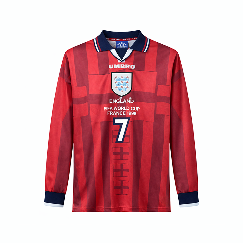 England Away Retro Long Sleeve Jersey 1998