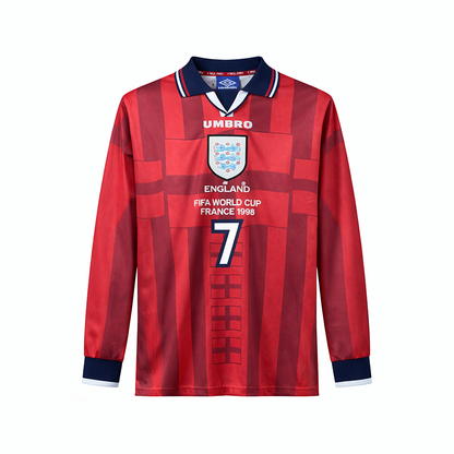 England Away Retro Long Sleeve Jersey 1998