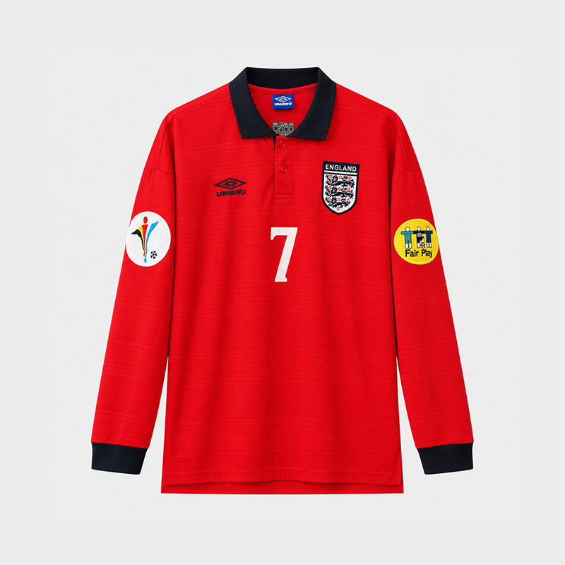 England Away Retro Long Sleeve Jersey 2000