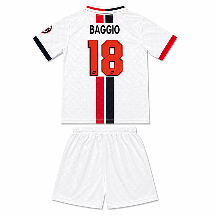 AC Milan Away Retro Kids Kit 1995-1996 - BAGGIO #18