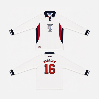 England Home Retro Long Sleeve Jersey 1998