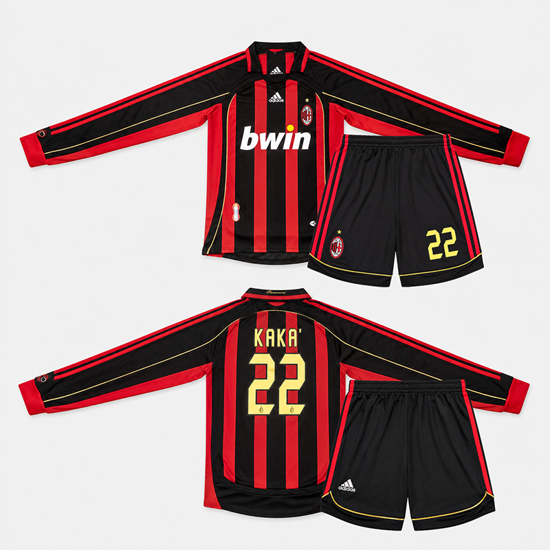AC Milan Home Retro Long Sleeve Kids Kit 2006-2007