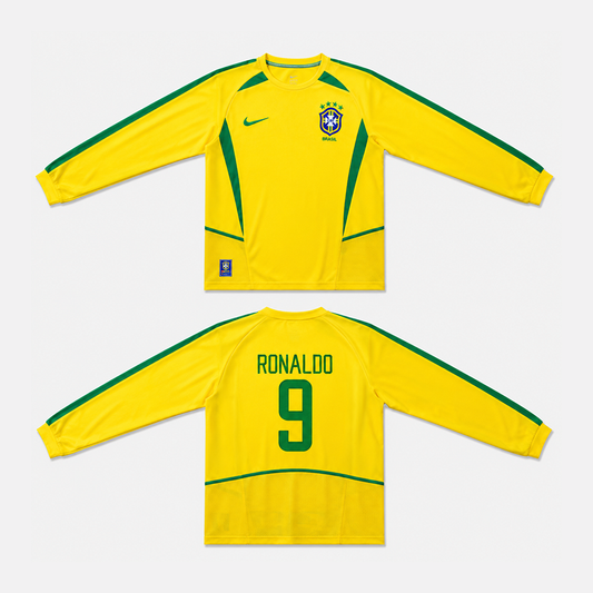 Brazil Home Retro Long Sleeve Jersey 2002