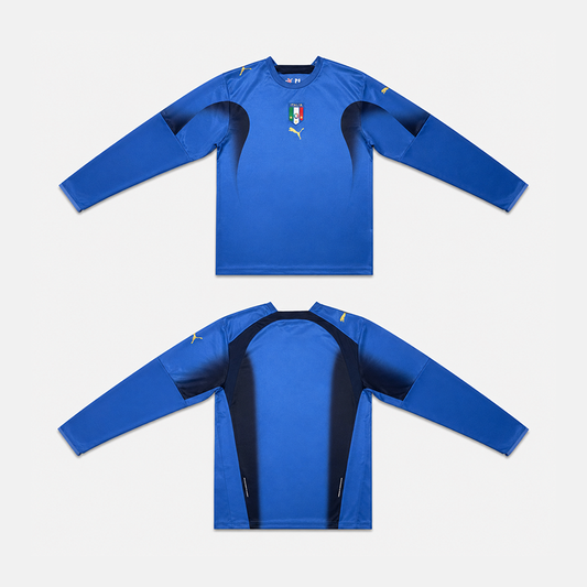 Italy Home Retro Long Sleeve Jersey 2006