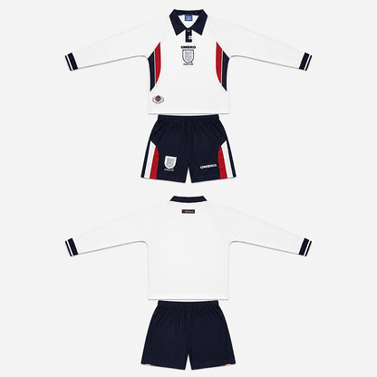 England Home Retro Long Sleeve Kids Kit 1998