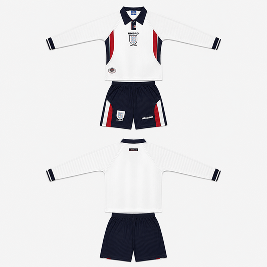 England Home Retro Long Sleeve Kids Kit 1998
