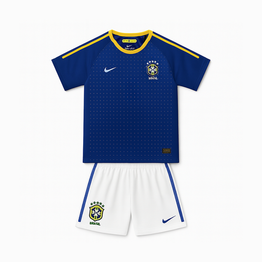 Brazil Away Retro Kids Kit 2010
