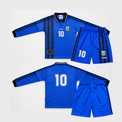 Argentina Away Retro Long Sleeve Kids Kit 1994