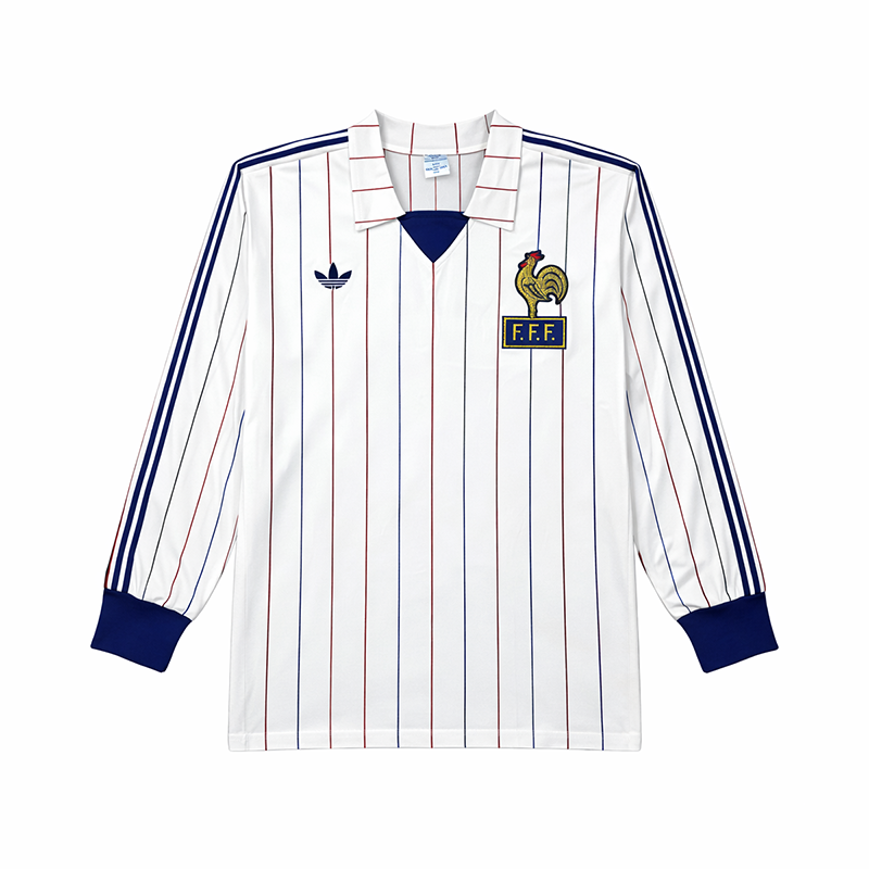 France Away Long Sleeve Retro Jersey 1980-84