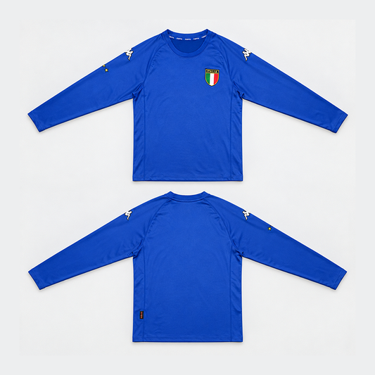 Italy Home Retro Long Sleeve Jersey 2000