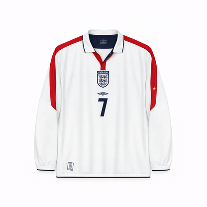 England Home Retro Long Sleeve Jersey 2004