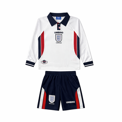 England Home Retro Long Sleeve Kids Kit 1998