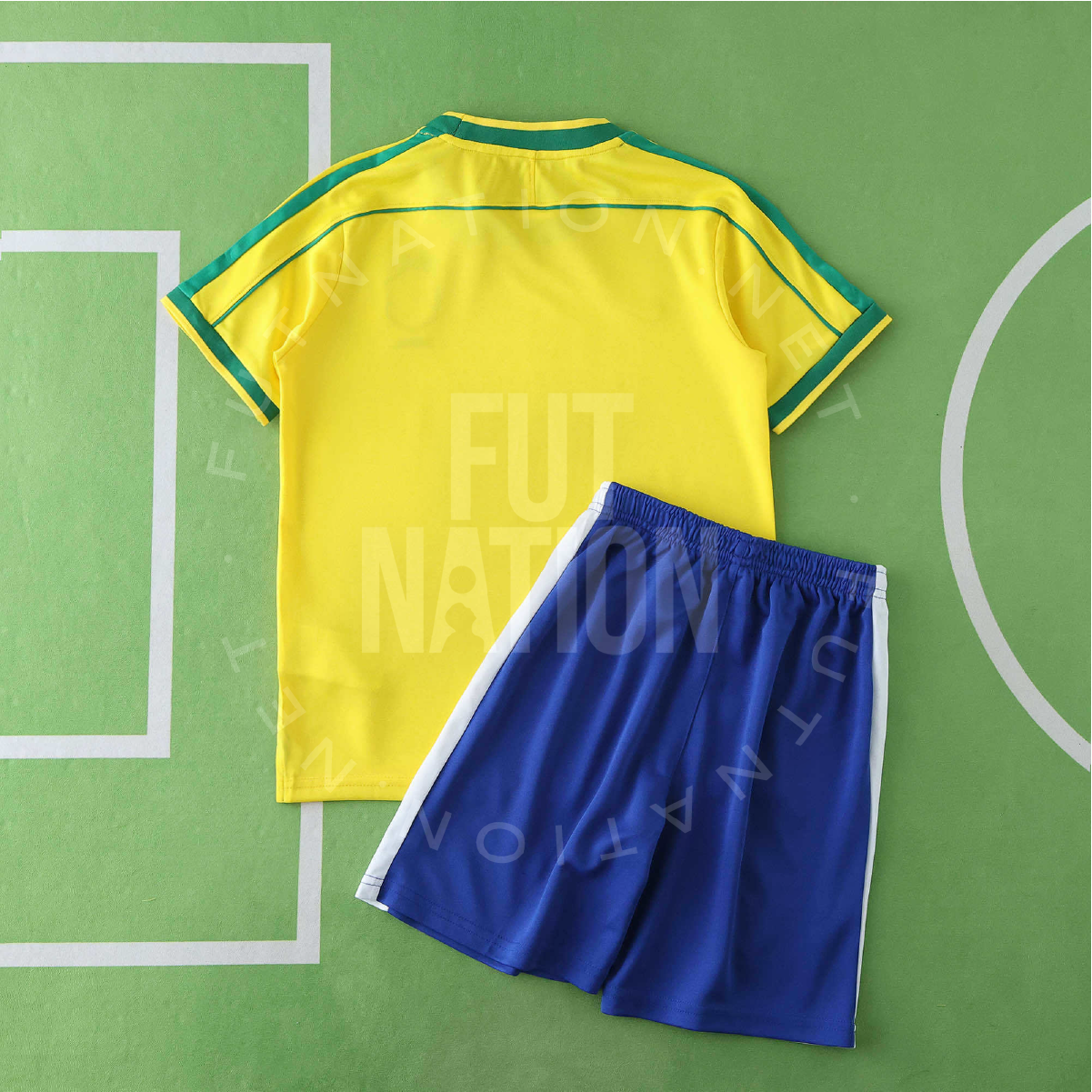 Brazil Retro Home 1998 Soccer - Kit Kids