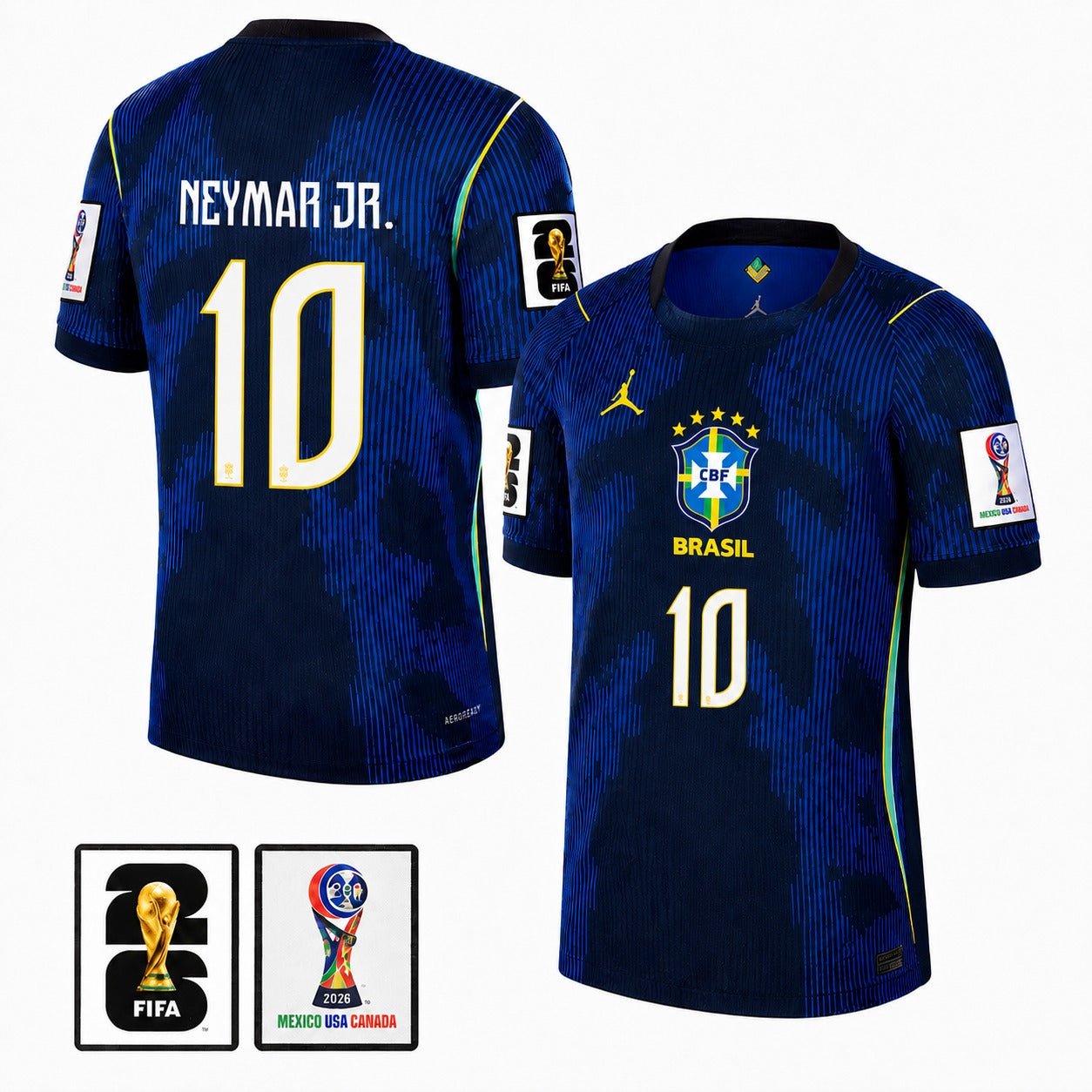 Brazil 2026 II Away Jersey Soccer #10 NEYMAR JR. - Patch Fifa World Cup 2026