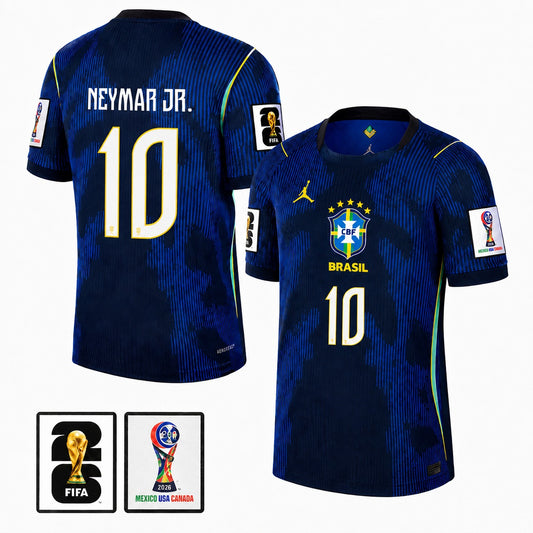Brazil 2026 II Away Jersey Soccer #10 NEYMAR JR. - Patch Fifa World Cup 2026