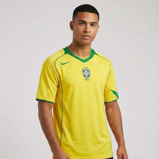 Brazil Home 2004 Jersey Soccer - Retro Version