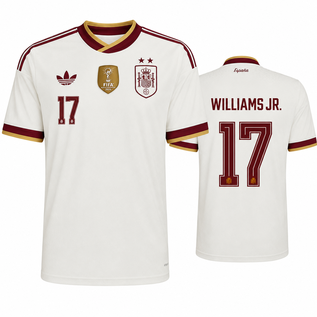 Spain 2026 Away Jersey Soccer Player WILLIAMS JR. #17 - World Cup 2026