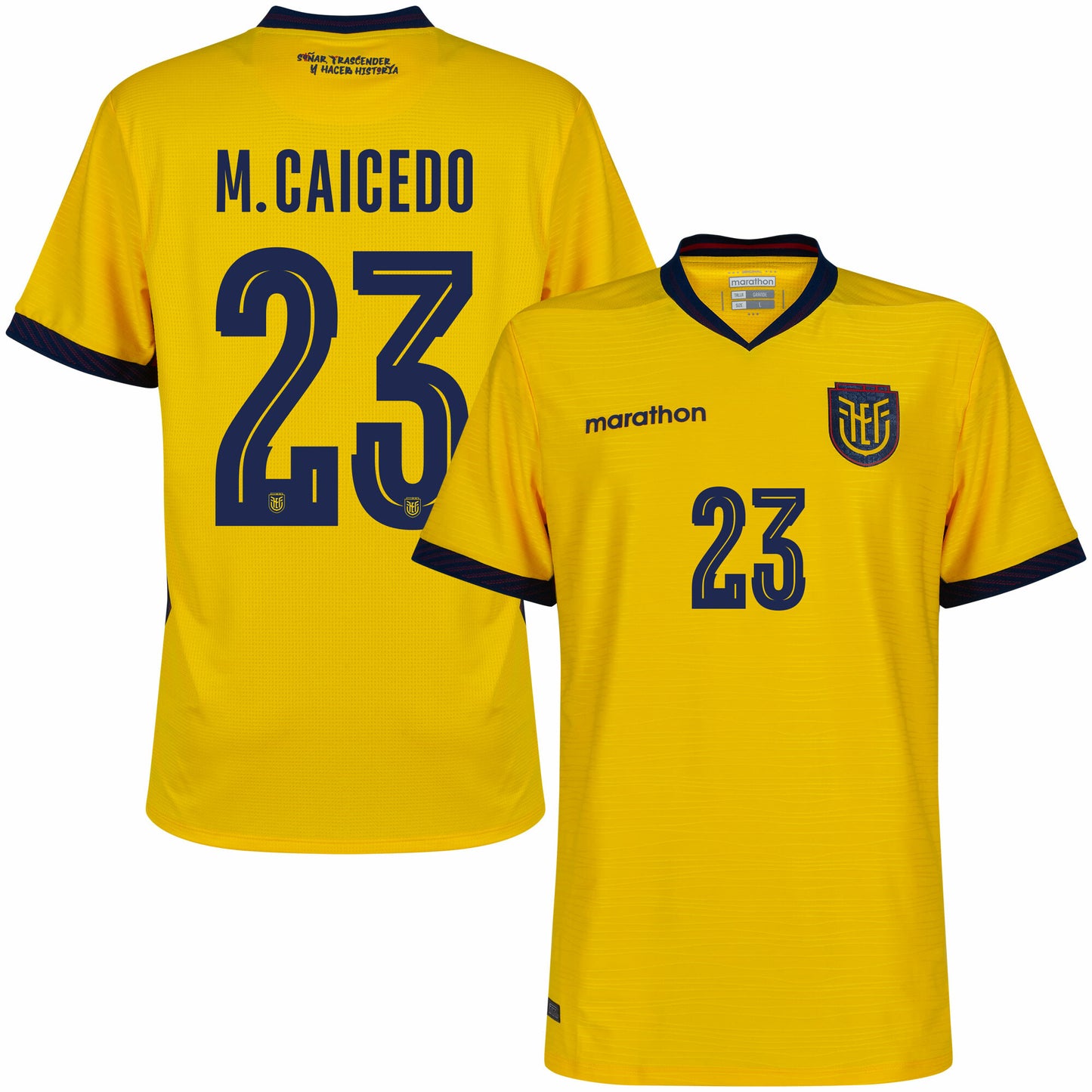 Ecuador 2026 Home Jersey Soccer M.Caicedo #23 Player Version - World Cup 2026
