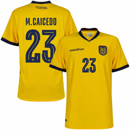 Ecuador 2026 Home Jersey Soccer M.Caicedo #23 Player Version - World Cup 2026