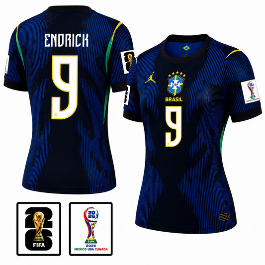 Brazil 2026 II Away Jersey Soccer Women #9 ENDRICK - Patch Fifa World Cup 2026