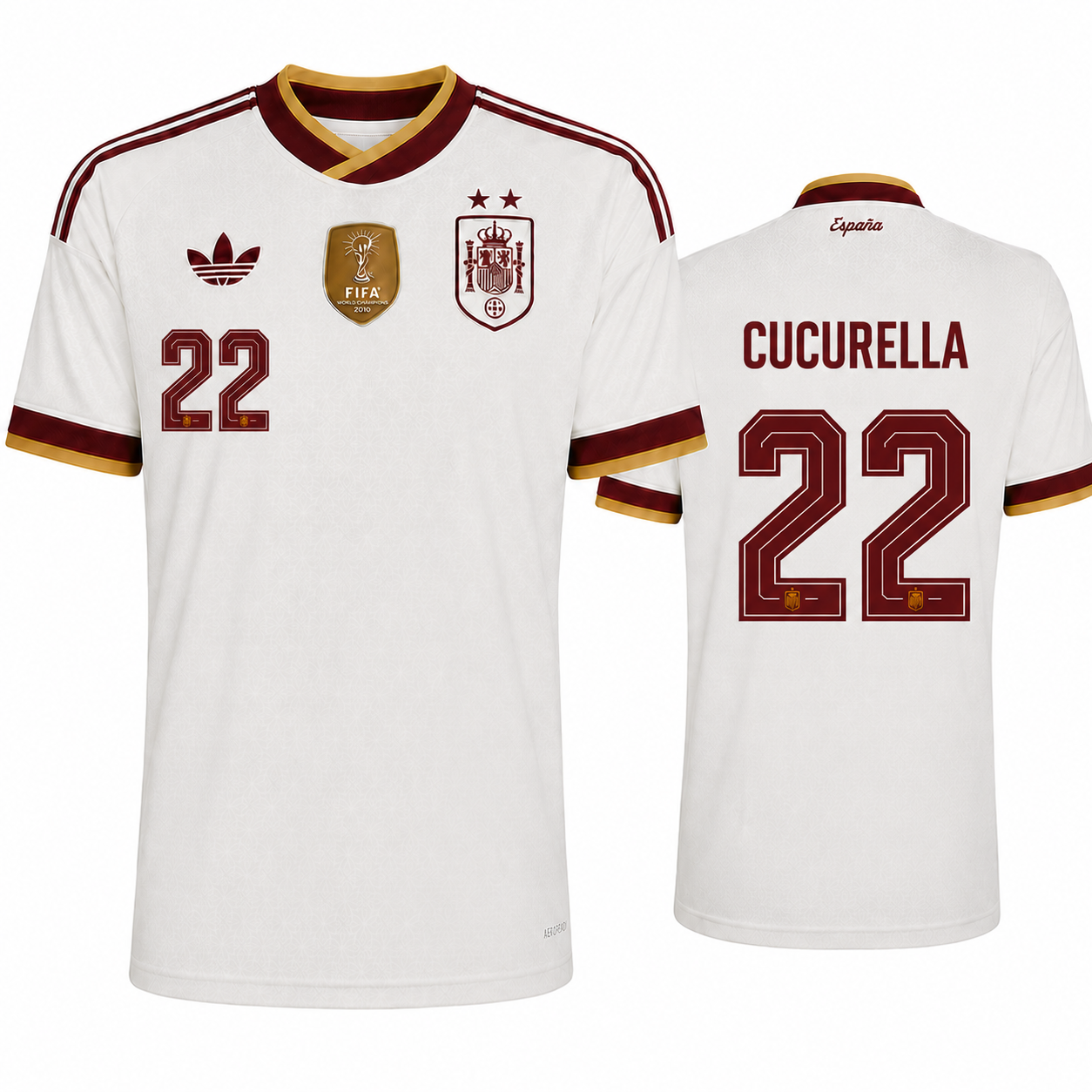 Spain 2026 Away Jersey Soccer Player CUCURELLA #22 - World Cup 2026