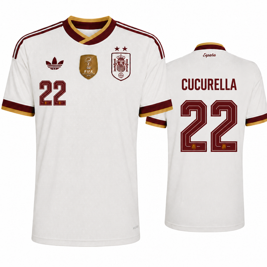 Spain 2026 Away Jersey Soccer Player CUCURELLA #22 - World Cup 2026